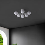 Dawn Parisian 24" Globe Modern Industrial Iron Bistro LED Semi Flush Mount