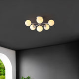 Dawn Parisian 24" Globe Modern Industrial Iron Bistro LED Semi Flush Mount