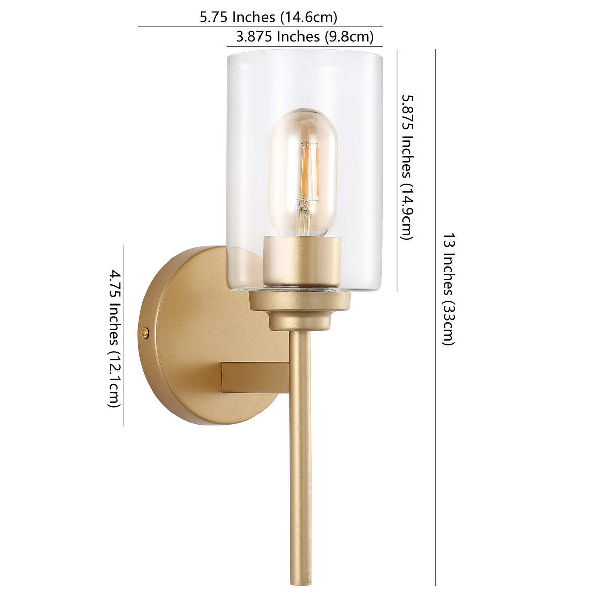 Juno 13" Farmhouse Industrial Iron Cylinder LED Sconce