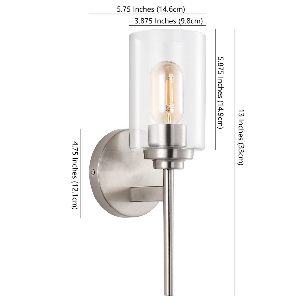 Samantha 13" Farmhouse Industrial Iron Cylinder LED Sconce