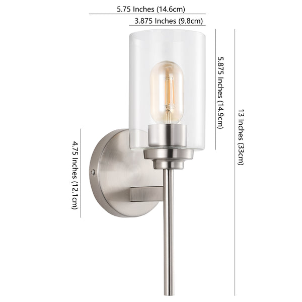 Dimension Image Nickel/Clear / 1 Light