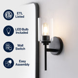 Juno 13" Farmhouse Industrial Iron Cylinder LED Sconce