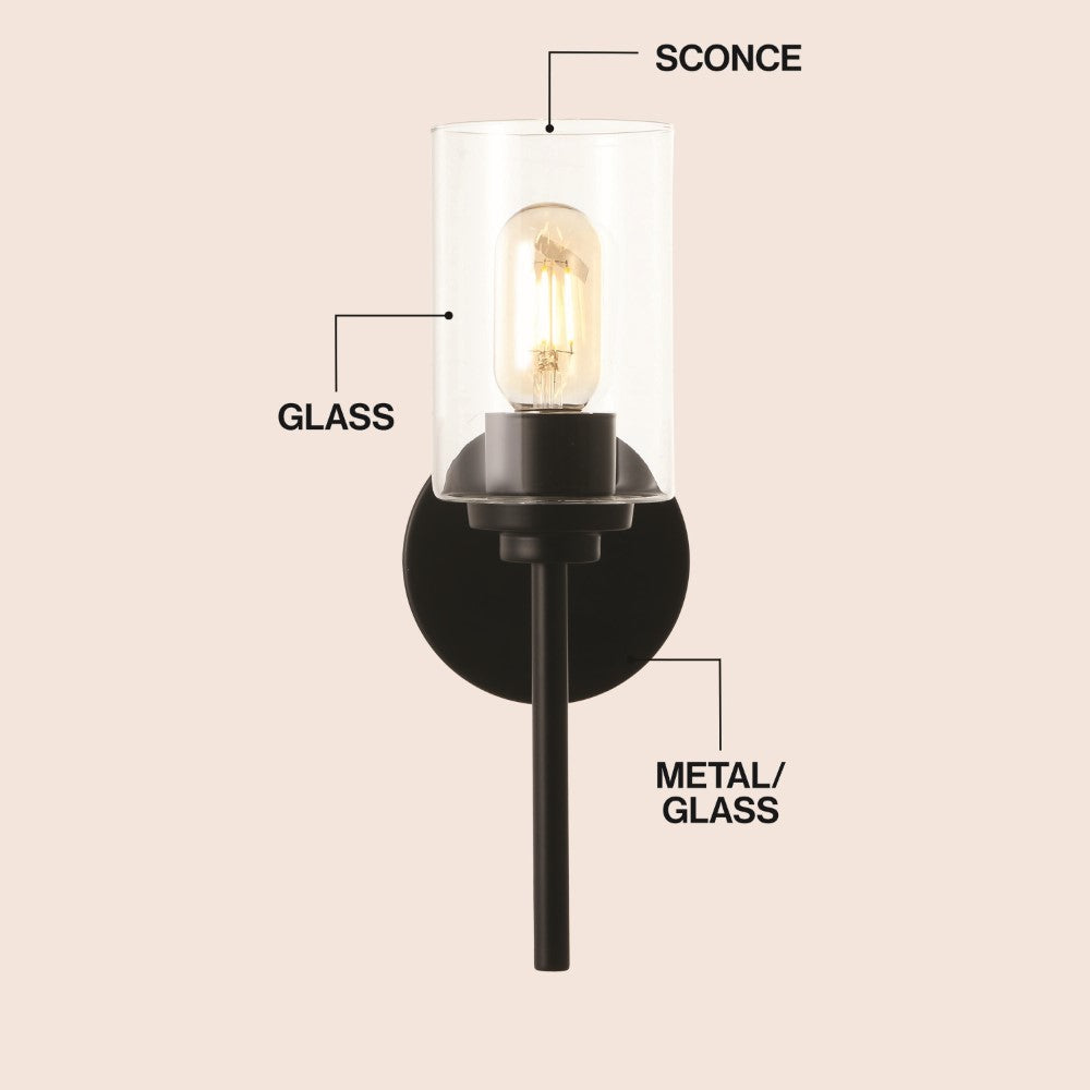 Juno 13" Farmhouse Industrial Iron Cylinder LED Sconce