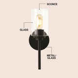 Juno 13" Farmhouse Industrial Iron Cylinder LED Sconce