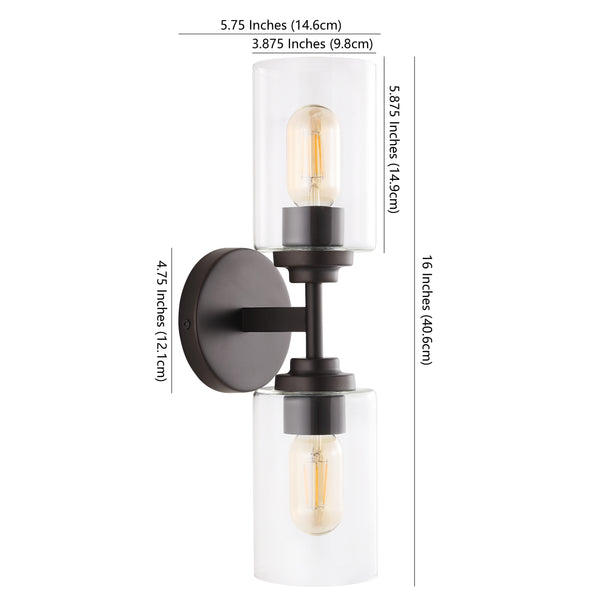 Dimension Image Oil Rubbed Bronze/Clear / 2 Light