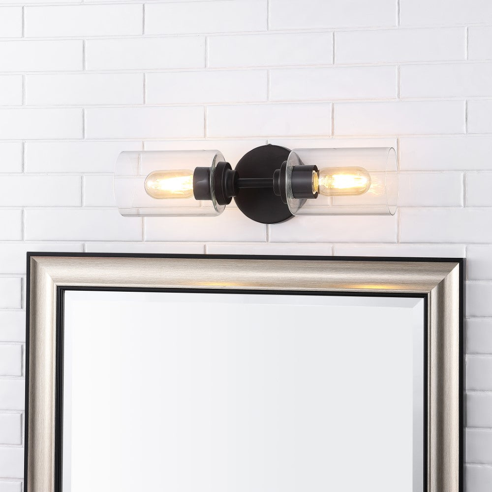 Samantha 13" Farmhouse Industrial Iron Cylinder LED Sconce