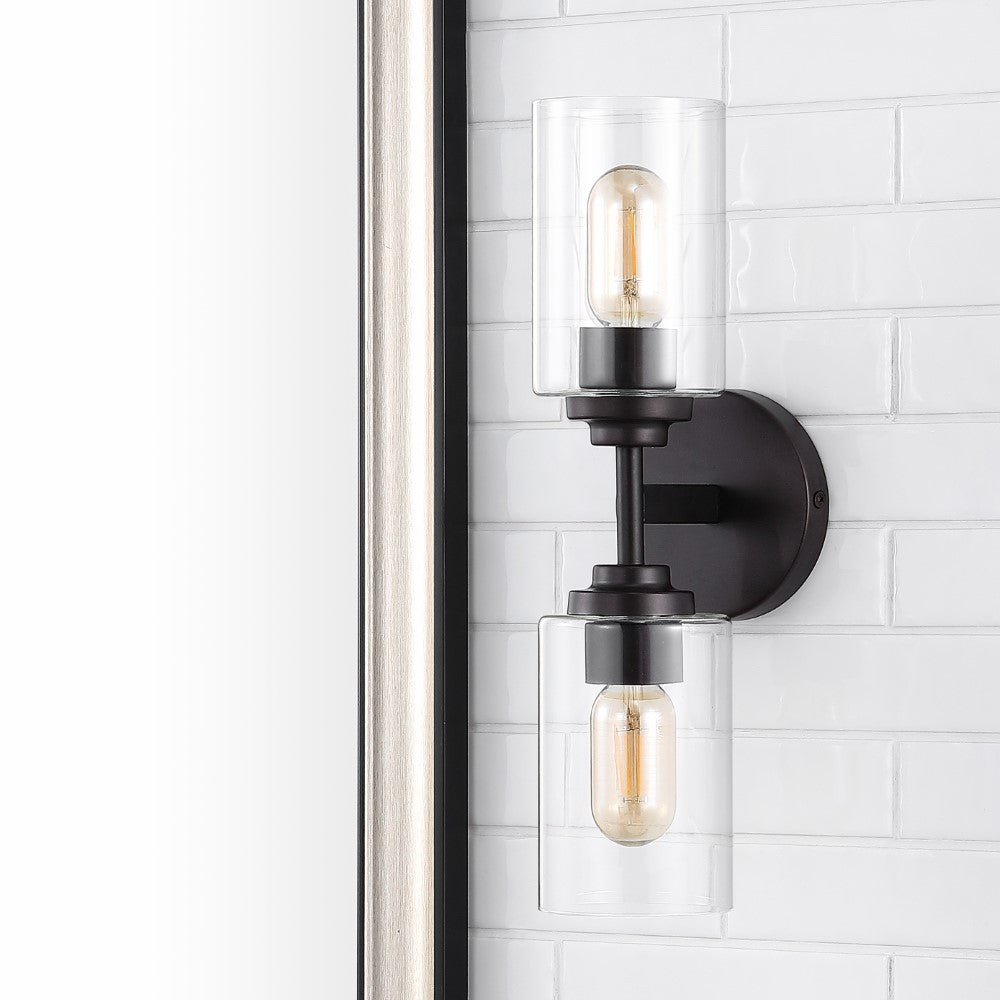 Samantha 13" Farmhouse Industrial Iron Cylinder LED Sconce