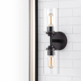 Samantha 13" Farmhouse Industrial Iron Cylinder LED Sconce