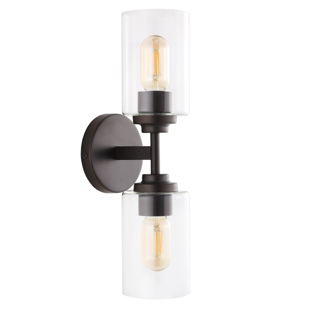Samantha 13" Farmhouse Industrial Iron Cylinder LED Sconce