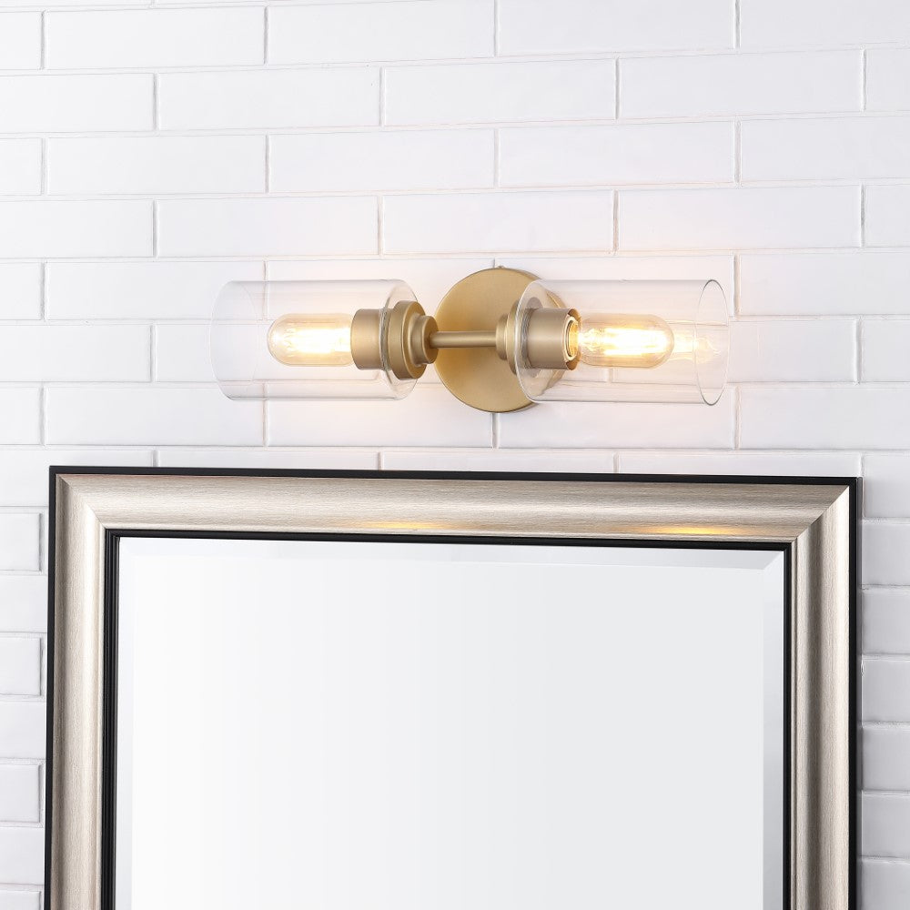 Samantha 13" Farmhouse Industrial Iron Cylinder LED Sconce