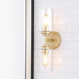 Samantha 13" Farmhouse Industrial Iron Cylinder LED Sconce