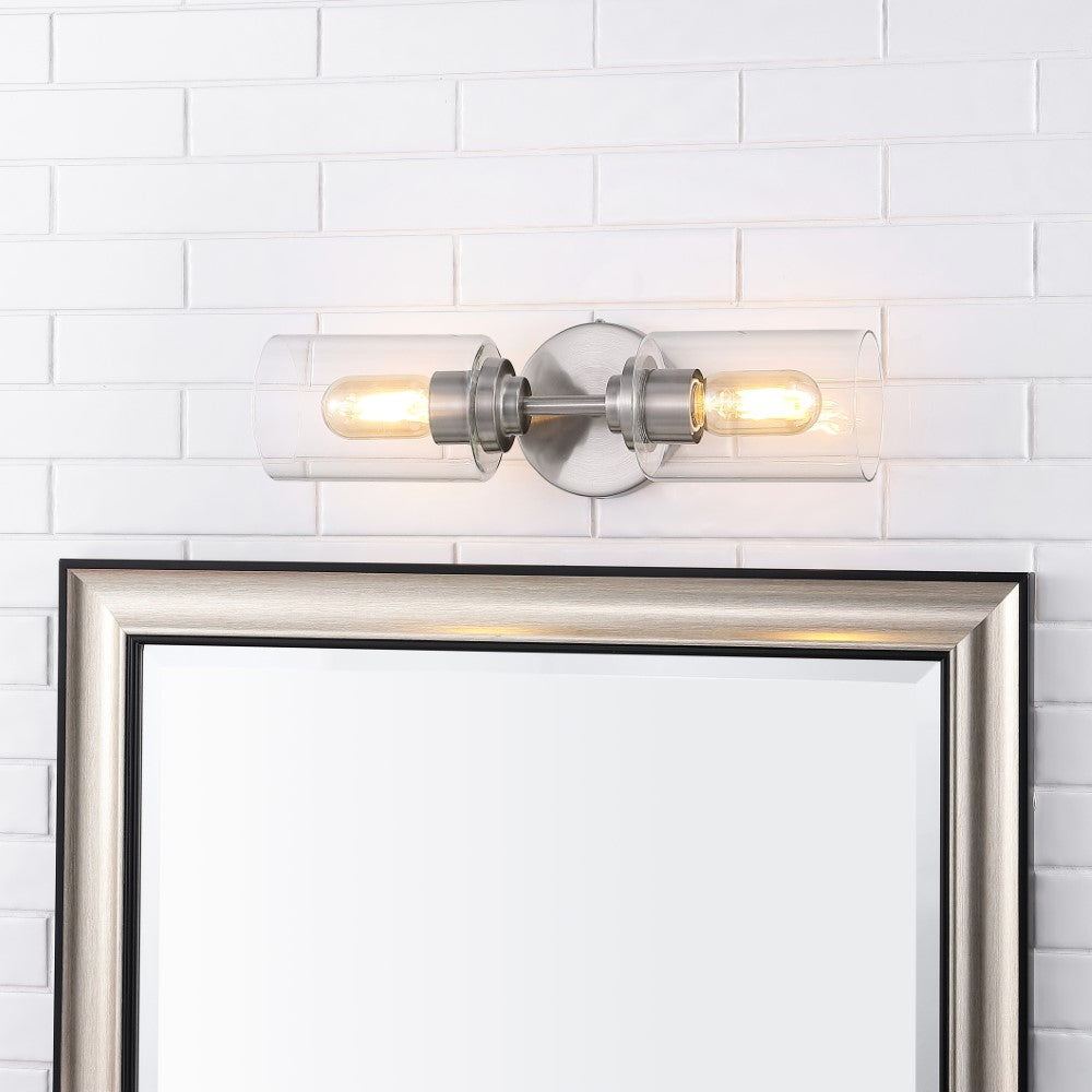 Samantha 13" Farmhouse Industrial Iron Cylinder LED Sconce