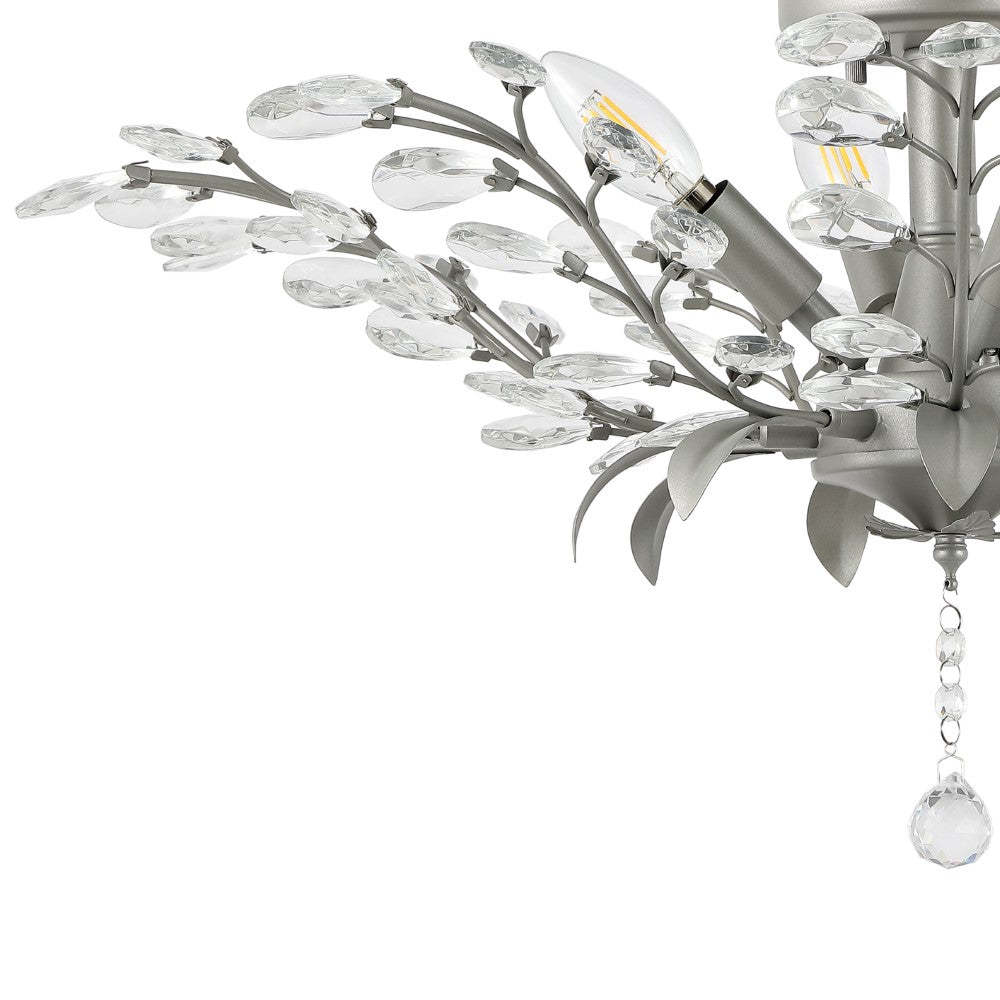 Arosa 26" Contemporary Bohemian Iron/Acrylic LED Semi Flush Mount