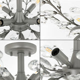 Arosa 26" Contemporary Bohemian Iron/Acrylic LED Semi Flush Mount