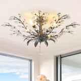 Arosa 26" Contemporary Bohemian Iron/Acrylic LED Semi Flush Mount