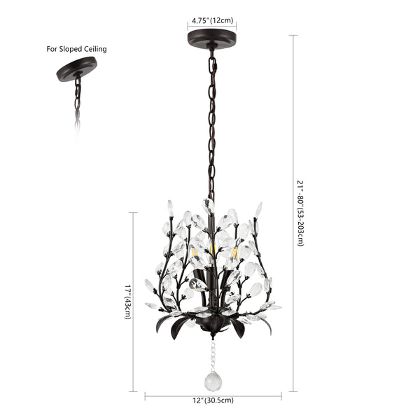 Dimension Image Oil Rubbed Bronze/Clear / 3 Light