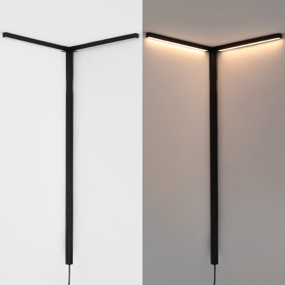 Aegina 18.25" 2-Light Modern Minimalist Iron Integrated Plug-In LED Sconce for Ceiling Corner