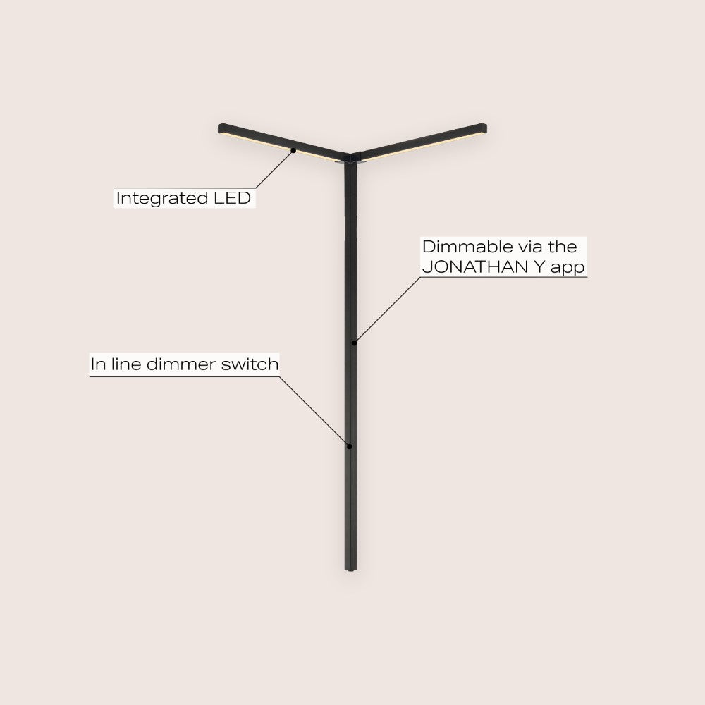 Aegina 18.25" 2-Light Modern Minimalist Iron Integrated Plug-In LED Sconce for Ceiling Corner