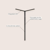 Aegina 18.25" 2-Light Modern Minimalist Iron Integrated Plug-In LED Sconce for Ceiling Corner