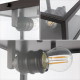 Baxter 8" Farmhouse Industrial Square Iron/Glass Case LED Flush Mount