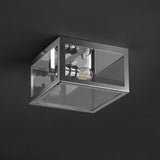 Baxter 8" Farmhouse Industrial Square Iron/Glass Case LED Flush Mount
