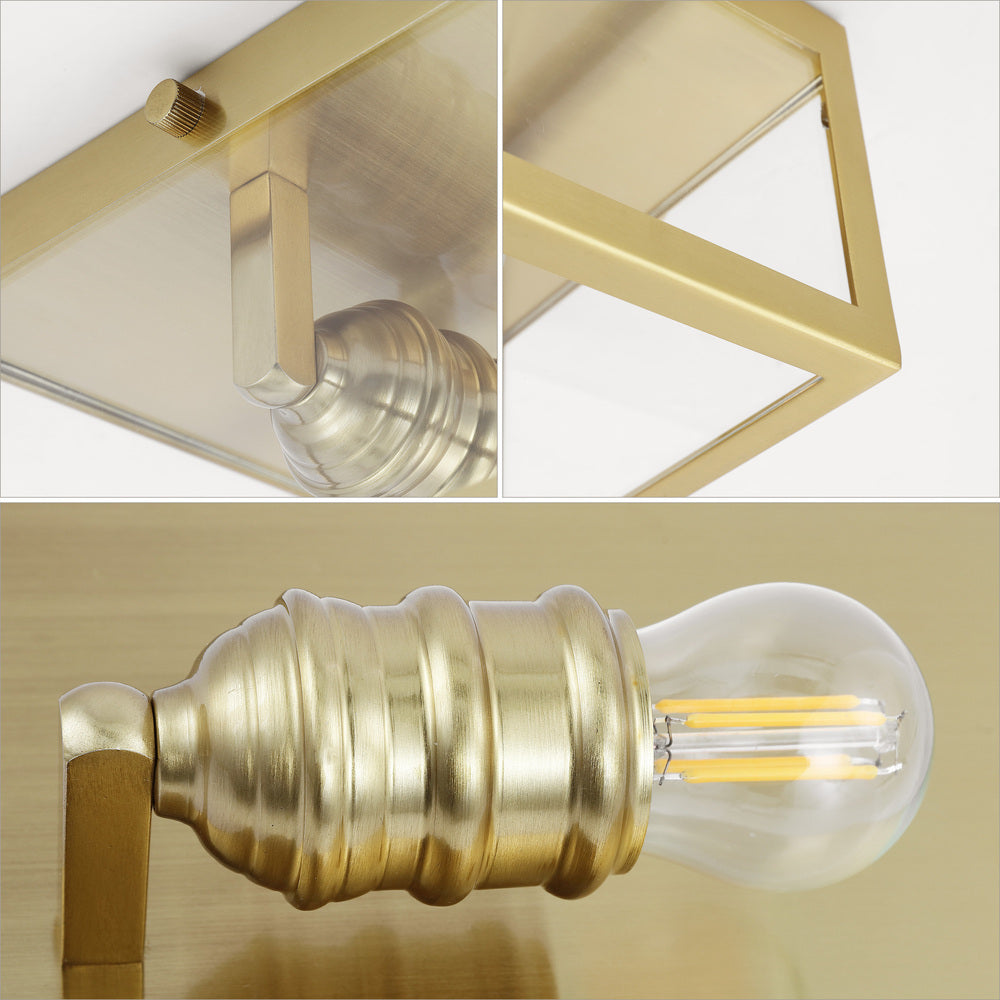 Baxter 8" Farmhouse Industrial Square Iron/Glass Case LED Flush Mount