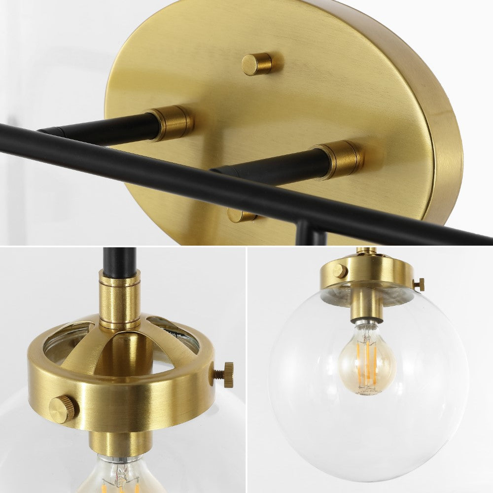 Iris Brass Vanity Wall Sconce Clear