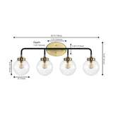 Iris Brass Vanity Wall Sconce Clear