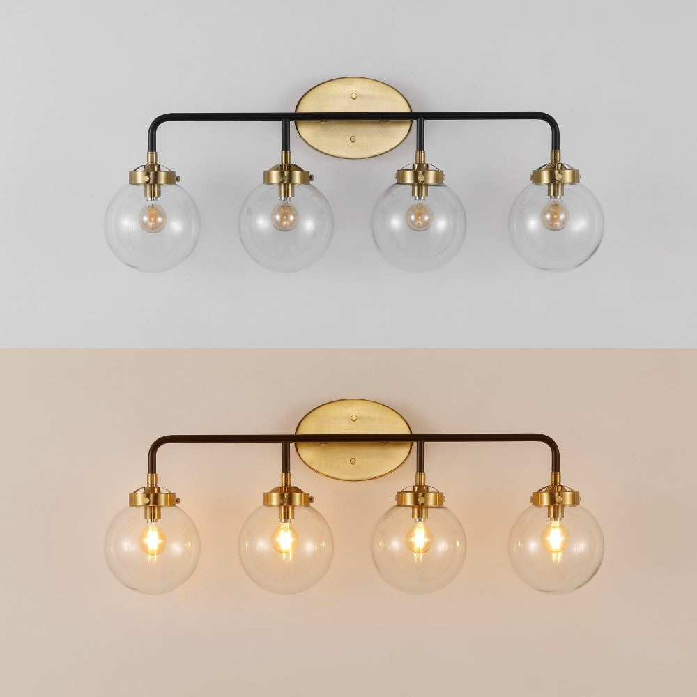 Iris Brass Vanity Wall Sconce Clear