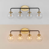 Iris Brass Vanity Wall Sconce Clear