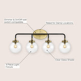 Iris Brass Vanity Wall Sconce Clear