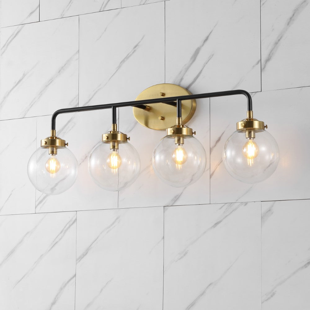 Iris Brass Vanity Wall Sconce Clear