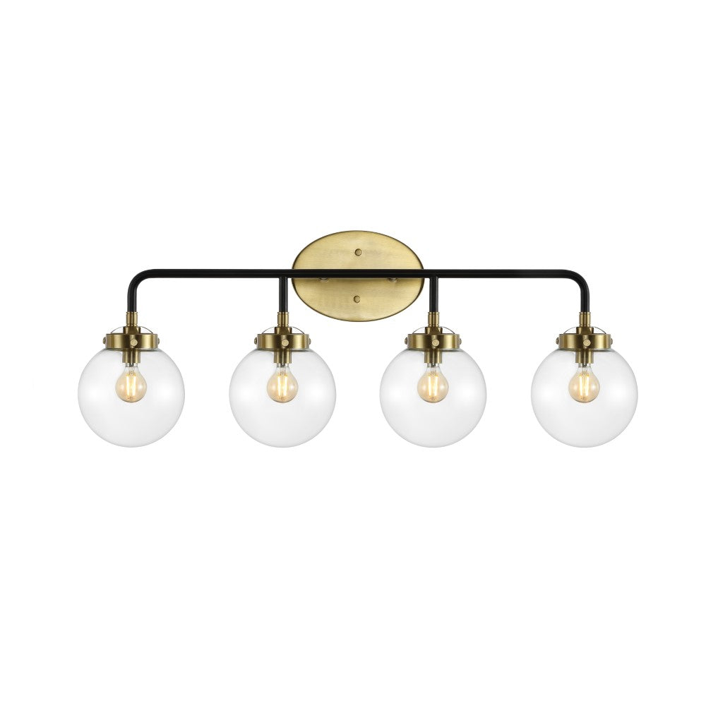 Iris Brass Vanity Wall Sconce Clear