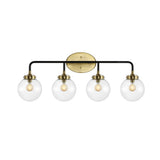 Iris Brass Vanity Wall Sconce Clear