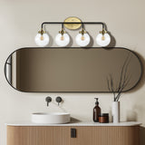 Iris Brass Vanity Wall Sconce Clear