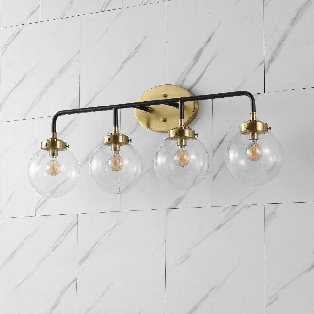 Iris Brass Vanity Wall Sconce Clear