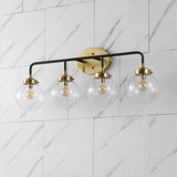 Iris Brass Vanity Wall Sconce Clear