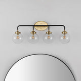 Iris Brass Vanity Wall Sconce Clear