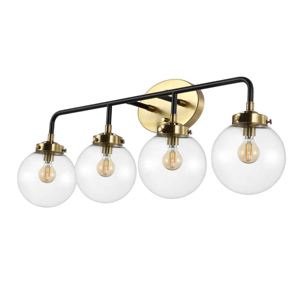 Iris Brass Vanity Wall Sconce Clear