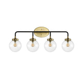 Iris Brass Vanity Wall Sconce Clear