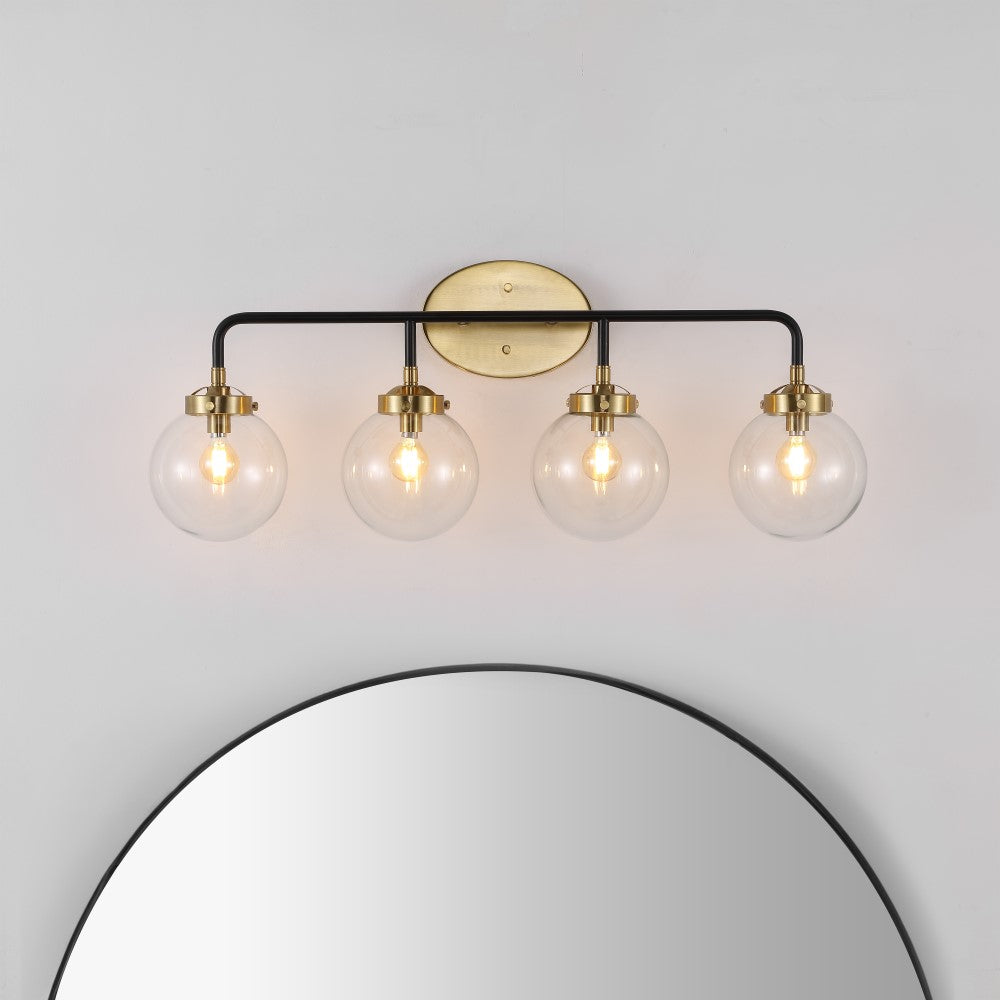 Iris Brass Vanity Wall Sconce Clear