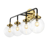Iris Brass Vanity Wall Sconce Clear