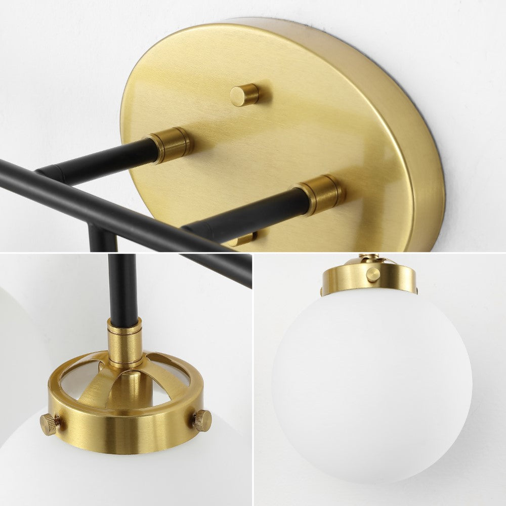 Iris Brass Vanity Wall Sconce Frosted