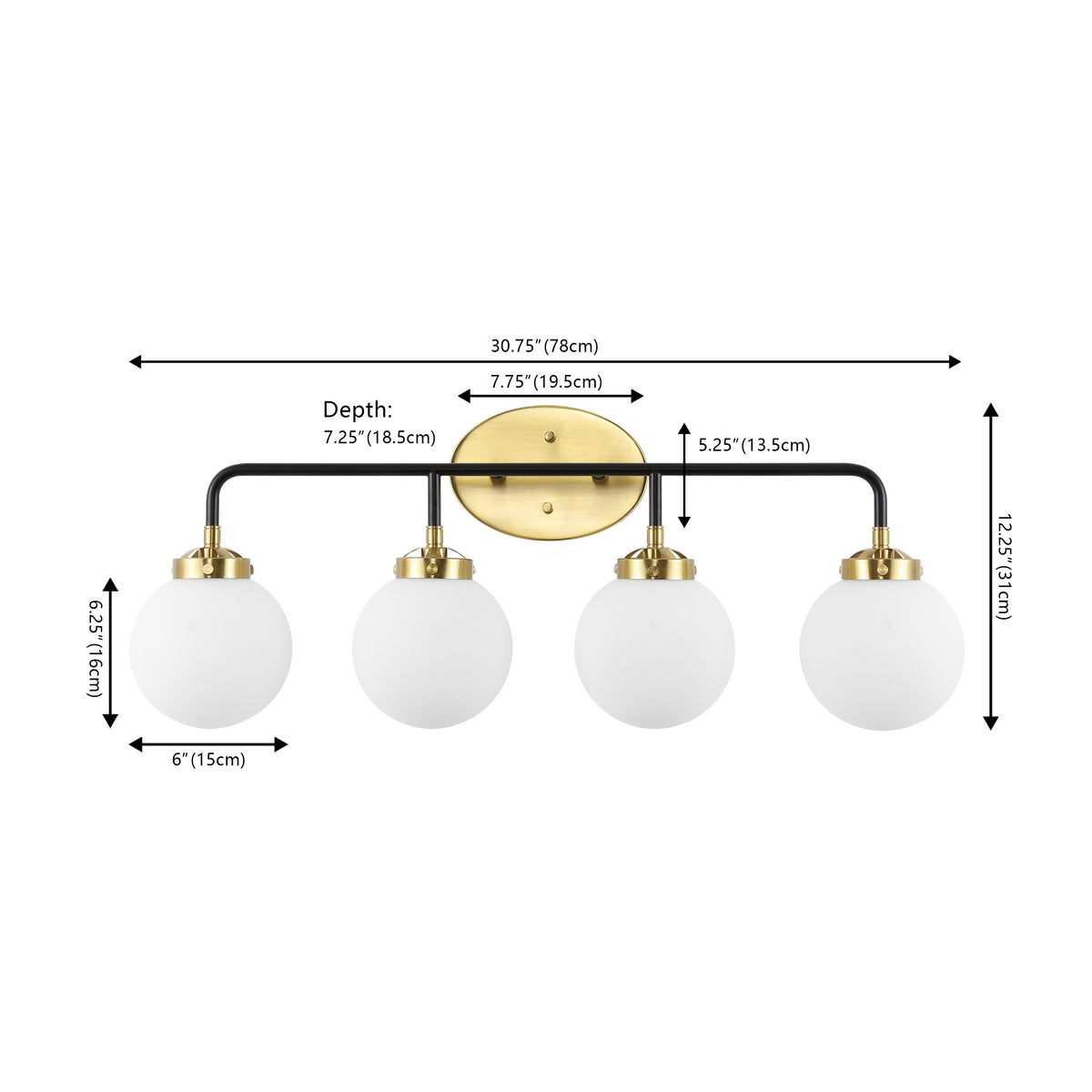 Iris Brass Vanity Wall Sconce Frosted