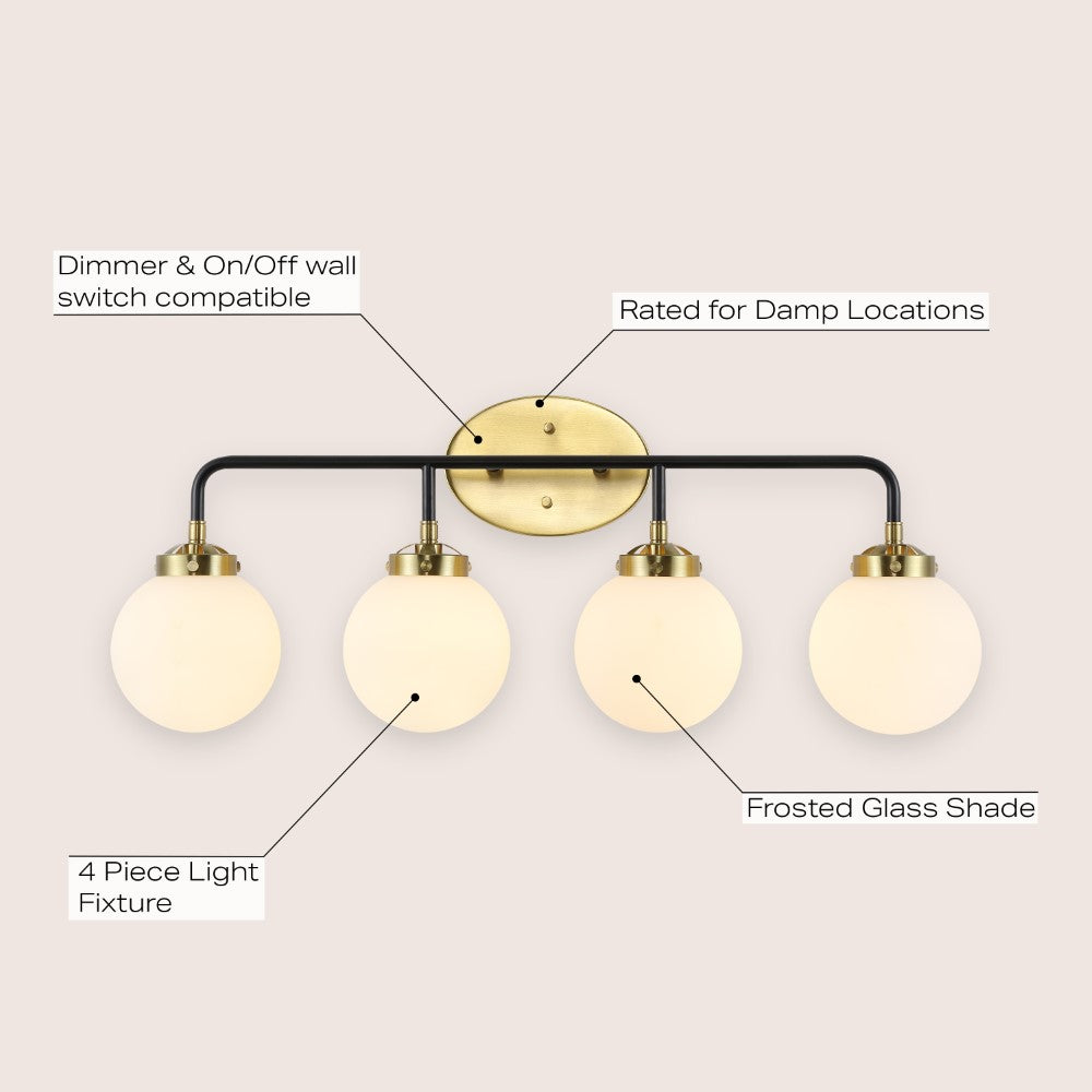 Iris Brass Vanity Wall Sconce Frosted