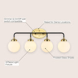 Iris Brass Vanity Wall Sconce Frosted