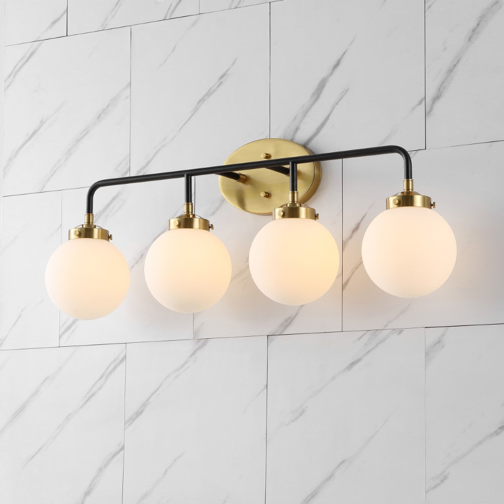 Iris Brass Vanity Wall Sconce Frosted