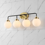 Iris Brass Vanity Wall Sconce Frosted