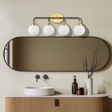 Iris Brass Vanity Wall Sconce Frosted