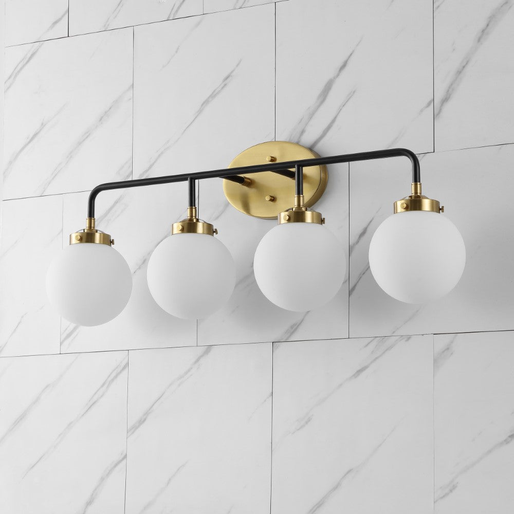 Iris Brass Vanity Wall Sconce Frosted